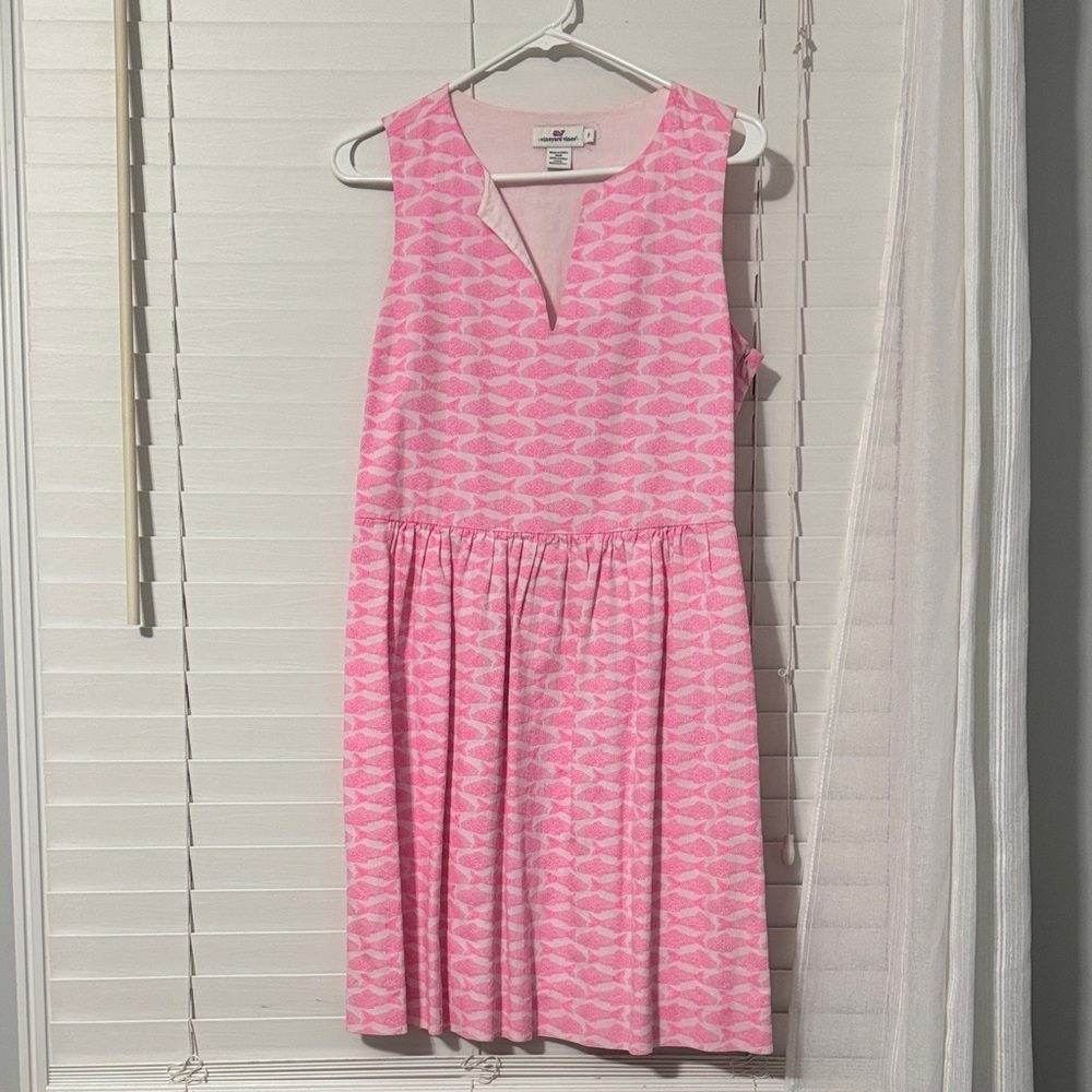 Vineyard Vines Pink Fish Patterned Mini Dress